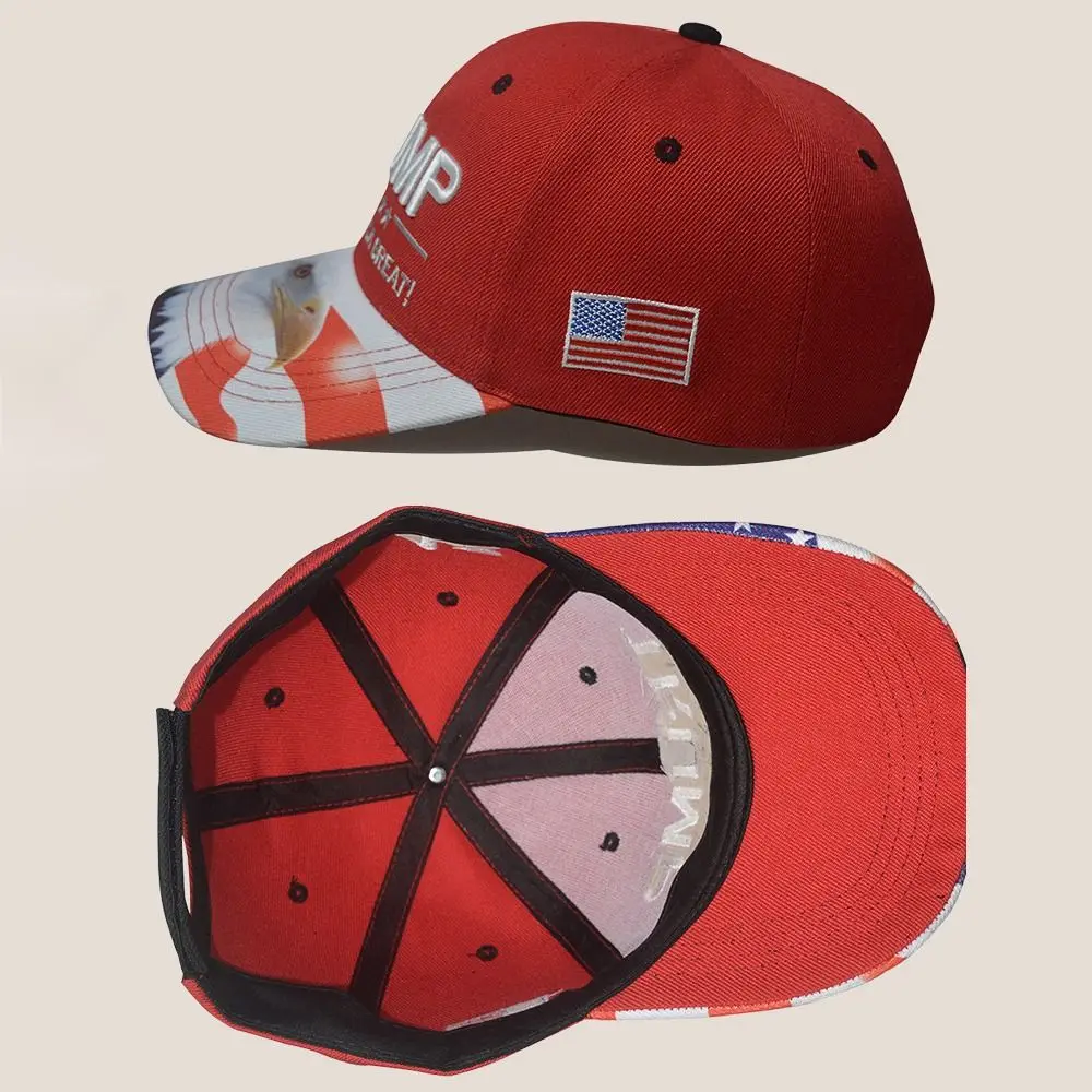 قبعة ترامب جديدة قابلة للتعديل من القطن الواقي من الشمس أنصار ترامب قبعة النسر طباعة قبعات ترامب الرياضية