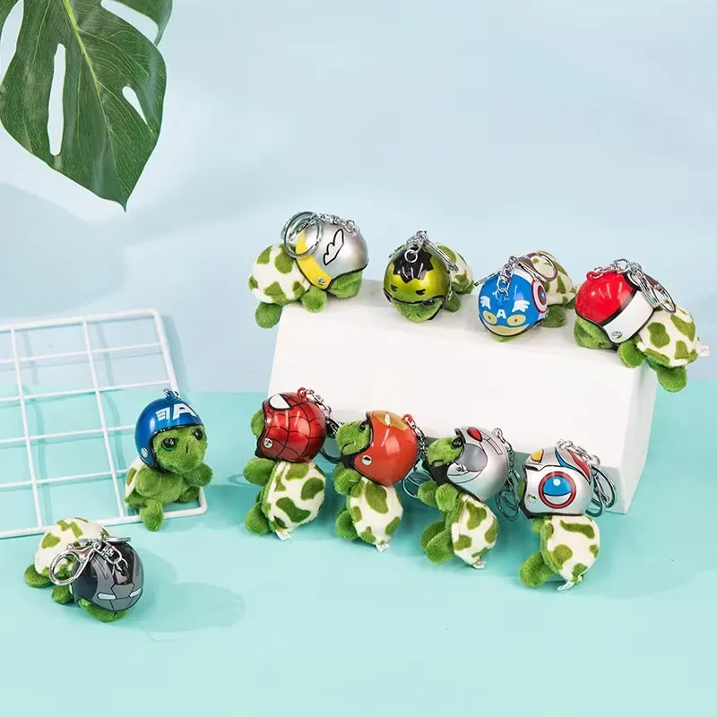 لطيف يرتدي خوذة السلاحف مفتاح سلسلة لطيف أفخم السلاحف مقلد انفصال خوذة قلادة النساء الرجال أكياس اكسسوارات حلقة رئيسية #5