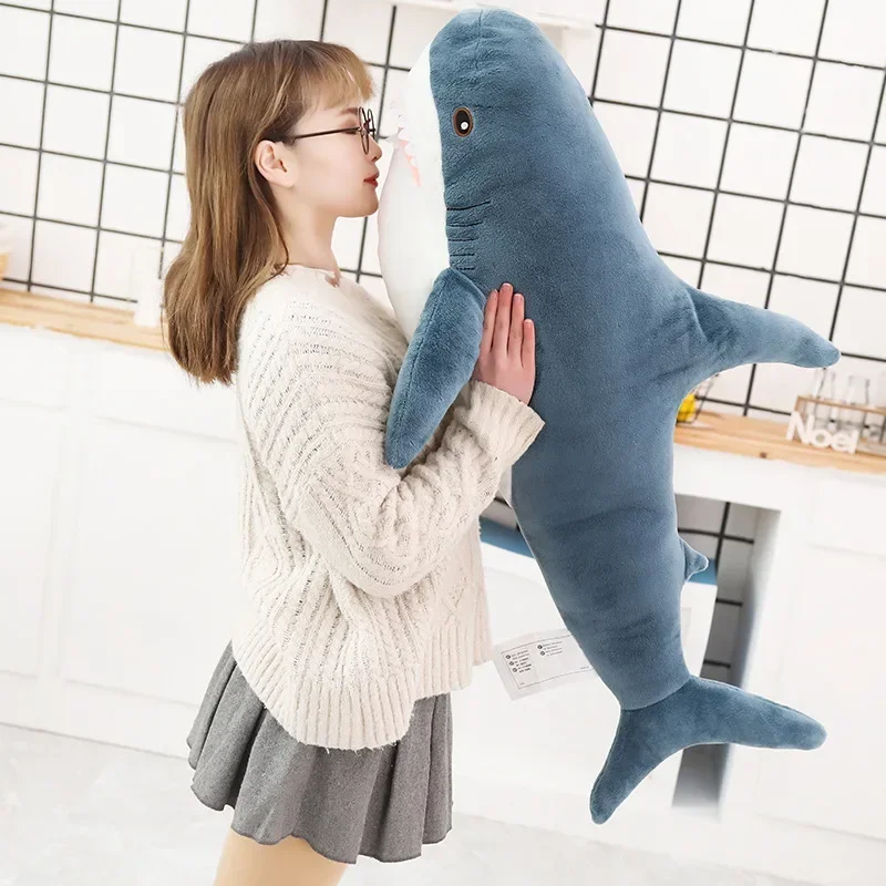 135cm Big Size Funny Soft Bite Shark Plush Toy Pillow Appease Cushion Birthday Gift For Children Cute Kids Doll Dropshipping