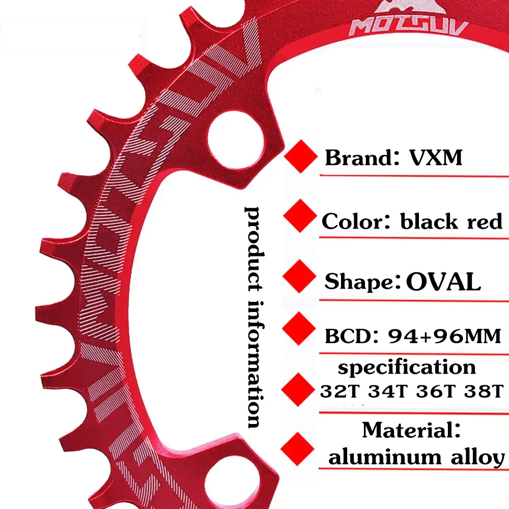 MOTSUV 94+96 BCD bicycle chainwheel Round/Oval 32T 34T 36T 38T MTB bike Chainring Mountain Crown for M4000 M4050 GX NX X1 Crank