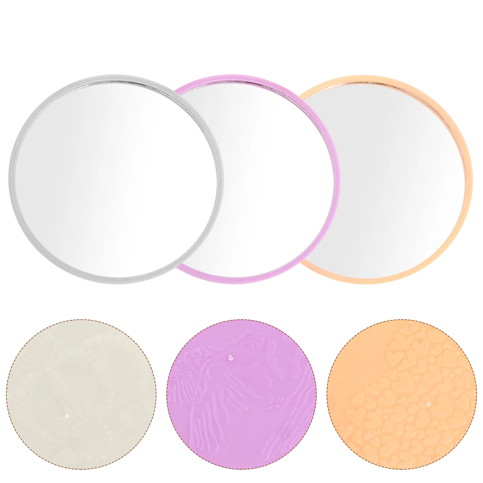 

10pc/8pc24Pcs Lovely Makeup Mirror Round Shape Glass Mini Mirror Lightweight Makeup Tools For Girls Women Random Pattern