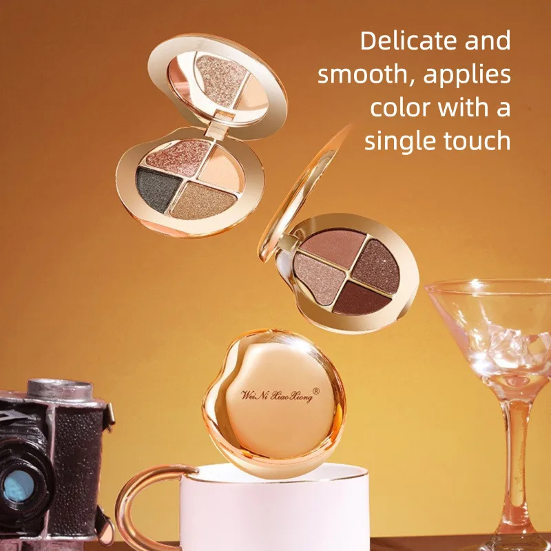 Four-Color Brilliant Starry Sky Shell Diamond Eyeshadow Palette Sparkling Shimmering Eyeshadow for Women Makeup Palette