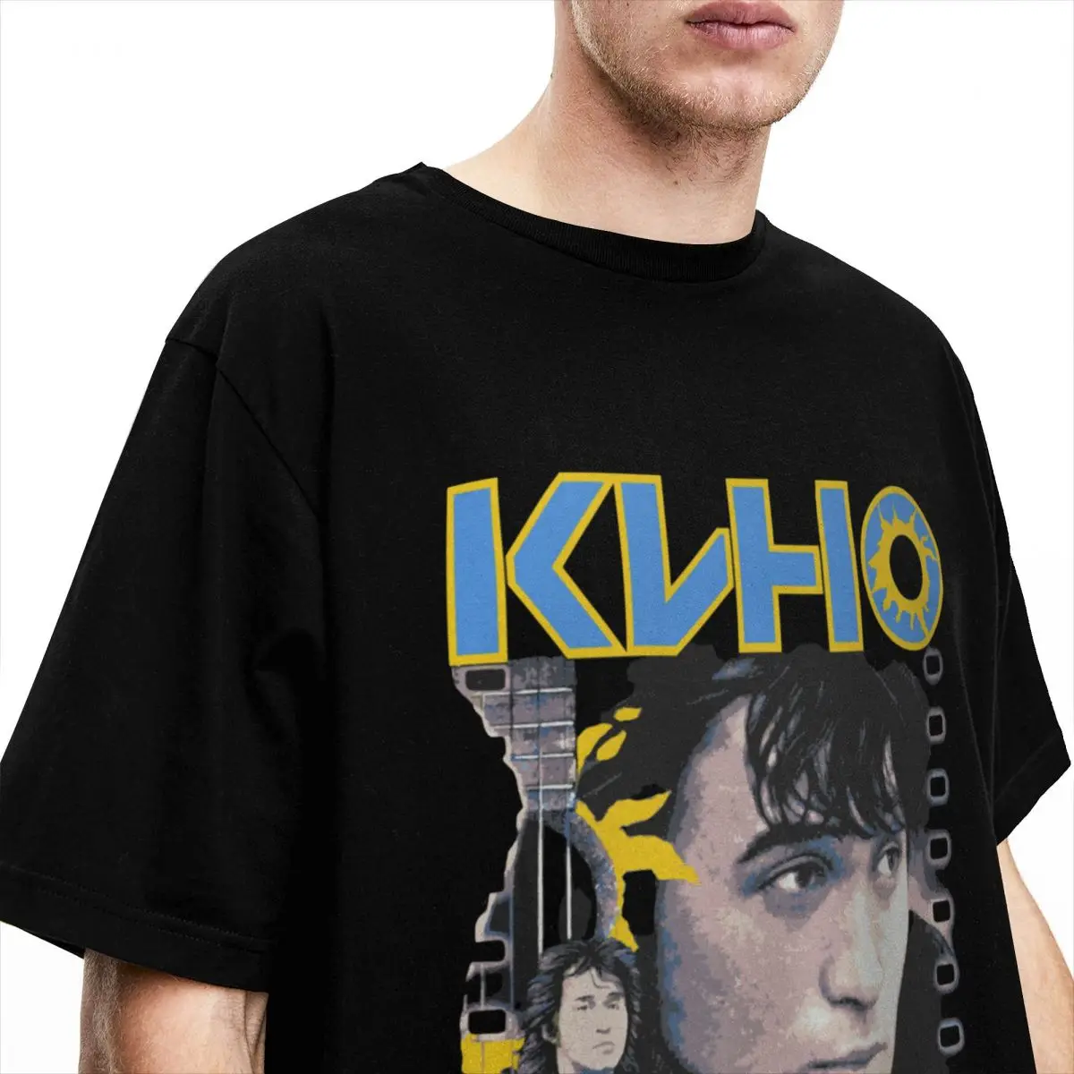 Vintage Kino Rock Viktor Tsoi T-Shirt Men Women Round Collar Cotton Tees Gift Idea Tops