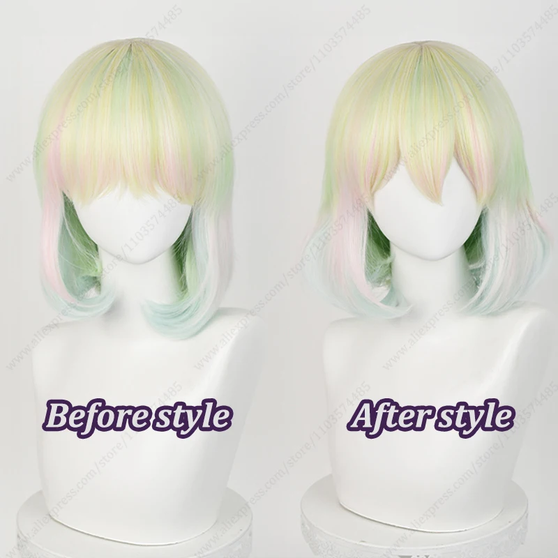 Houseki no Kuni Diamond Cosplay Wig 33cm Short Mixed Color Heat Resistant Synthetic Wigs