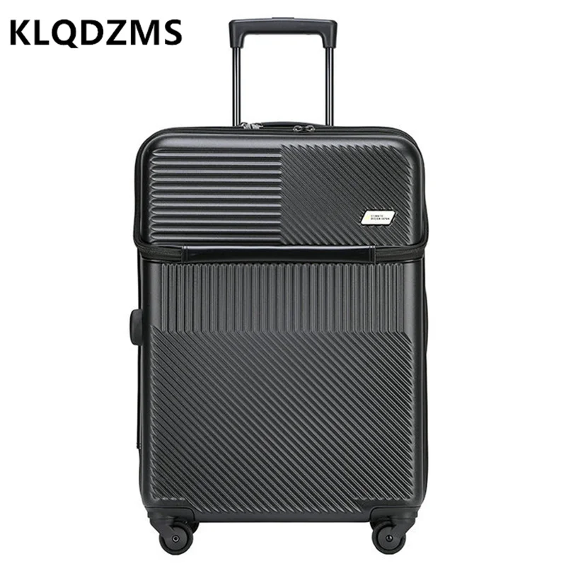 KLQDZMS-Valise d'Embarquement à Roulettes pour Homme et Femme, Bagage pour Ordinateur Portable 20 ans, Ouverture Frontale, Chariot PC 24"