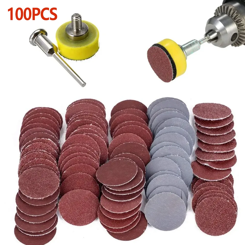 

100PCS 1-Inch 25mm Sanding Disc Sanding Disc-Abrasive Paper 1-Inch Abrasive Polishing Pad for Dremel Tools