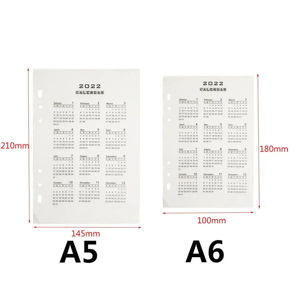 Office School Refillable Stationery Plastic Calendar Ring Binder Notebook Paging Separator Index Divider Notepad Inner Paper