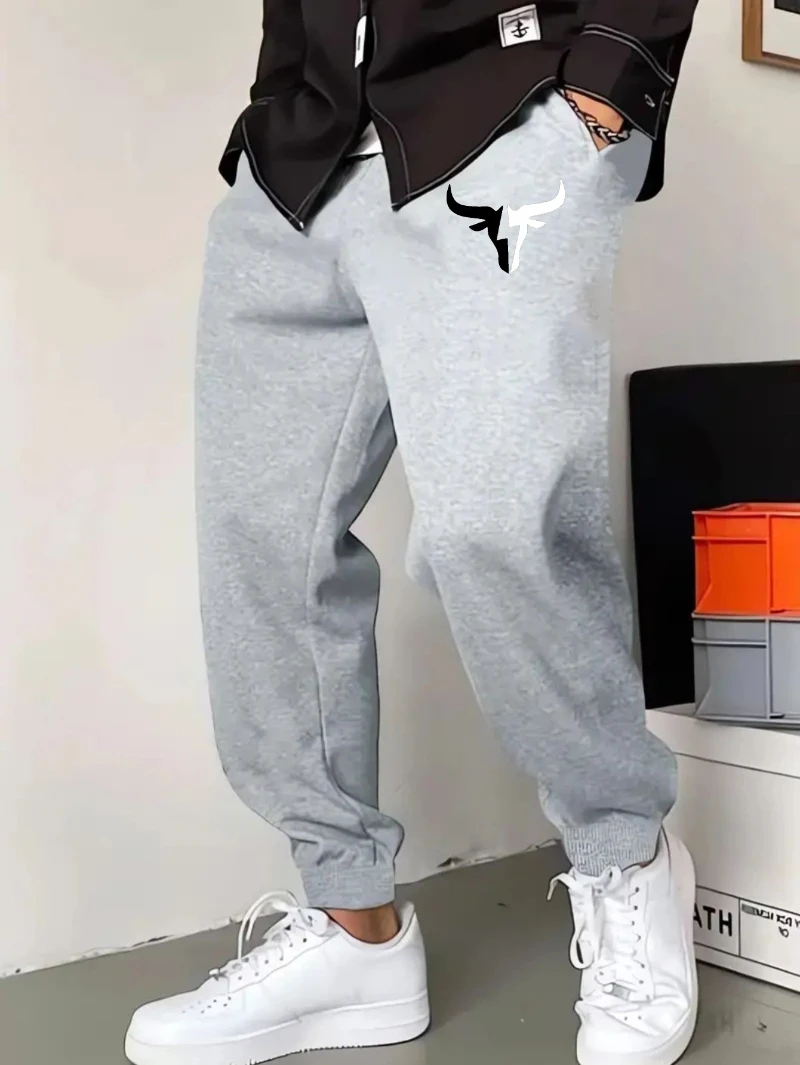 

Осень-зима 2025: мужские повседневные спортивные штаны с принтом, модные элитные роскошные брюки на шнурке для мужчин и женщин, тренажерный зал