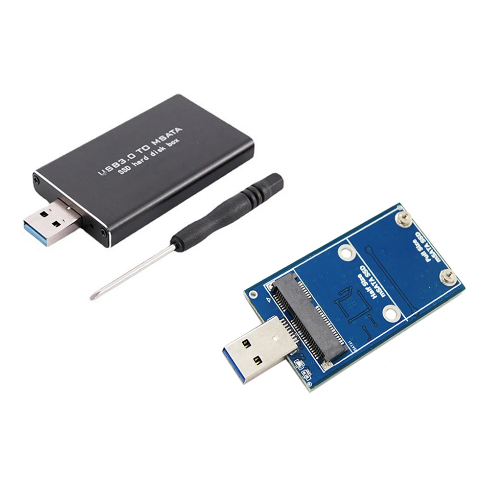 Mini SSD MSATA To USB 3.0 Hard Drive Case 6Gbps MSATA To USB 3.0 Hard Disk Box Wireless PCI-E Supports 30*30/50 SSD