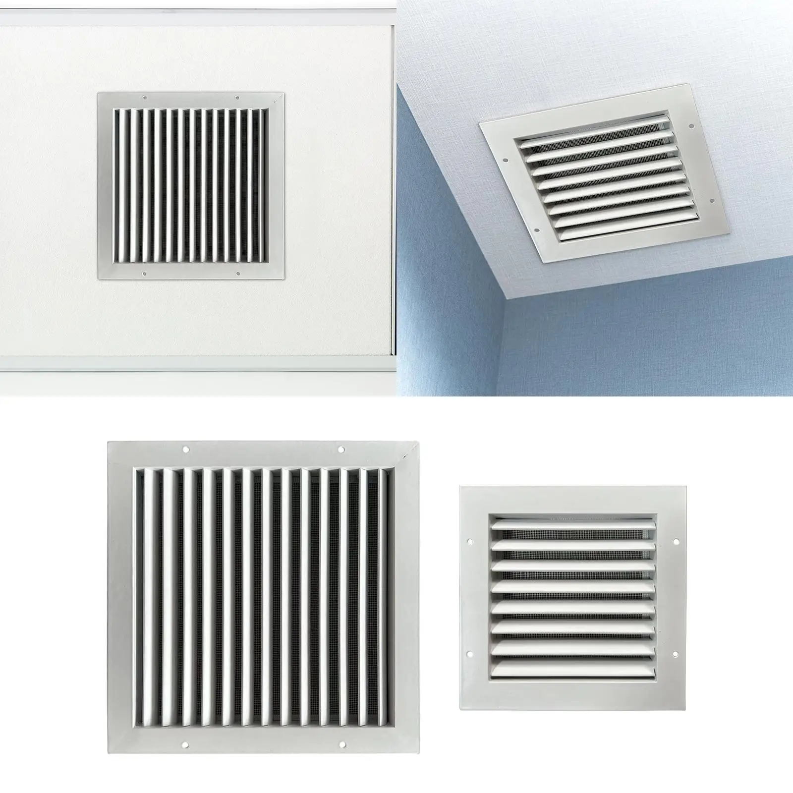 Aluminum Alloy Square Register Vent Cover for Wall Ceiling Mount HVAC Airflow Deflector Grille Louver