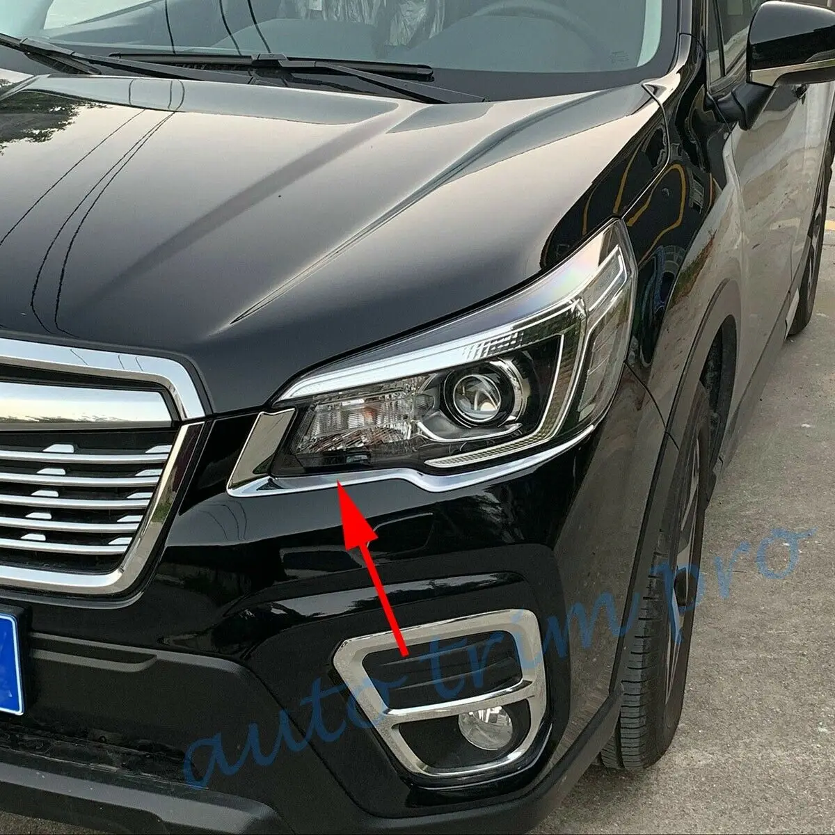 Chrome Accessories For Subaru Forester SK 2019 2020 2021 Front Head Light Lamp Eyebrow Cover Trim Stripes Decoration