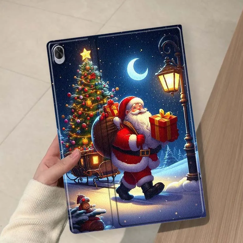 Santa Claus Moonlit Gift For Huawei MediaPad 11 M5 M6 ES Pro M5Lite Honor Pad V7 V8 X7 X8 X9 GT Pro Tab Tablet Case Soft