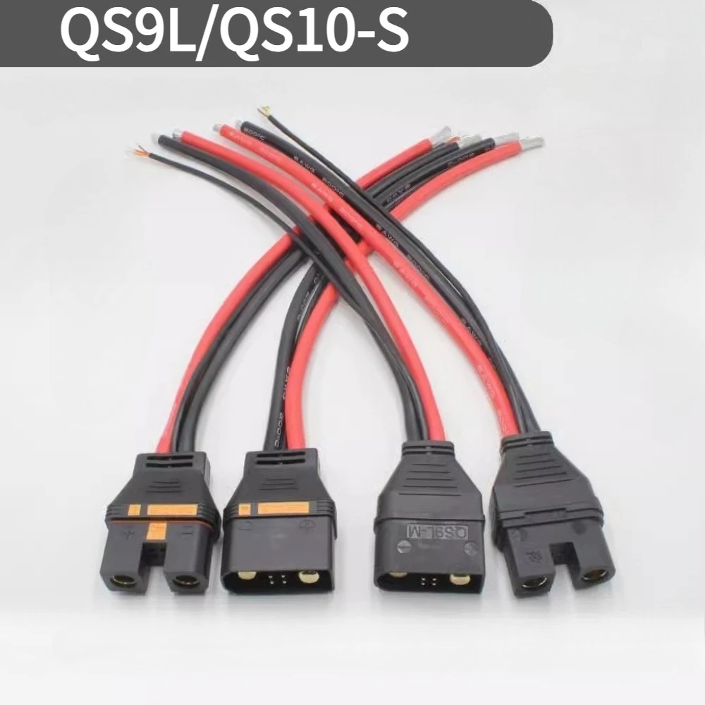 

QS10-S Anti Sparking Connector with 6AWG 30CM Cable QS9L Injection Molded Plug w Signal Wire High Current Male Female Connectors