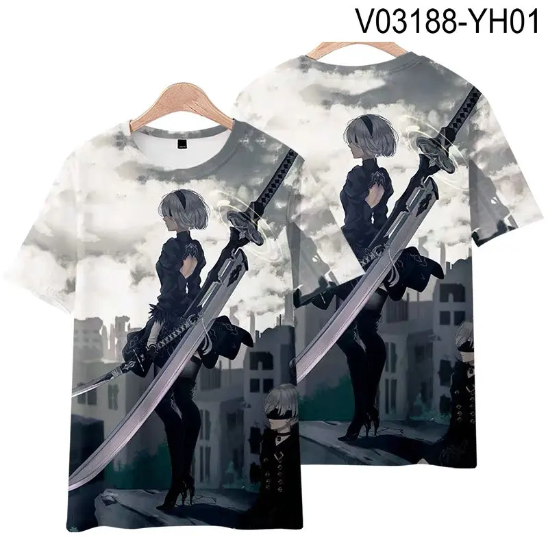 Game NieR:Automata 3D Printing t-shirt Summer Fashion girocollo manica corta popolare Streetwear Plus Size