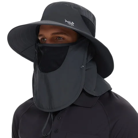 Bassdash-Unisex resistente à água aba larga balde chapéu, chapéu de sol respirável, tampa do rosto removível, aba do pescoço, UPF 50 Plus