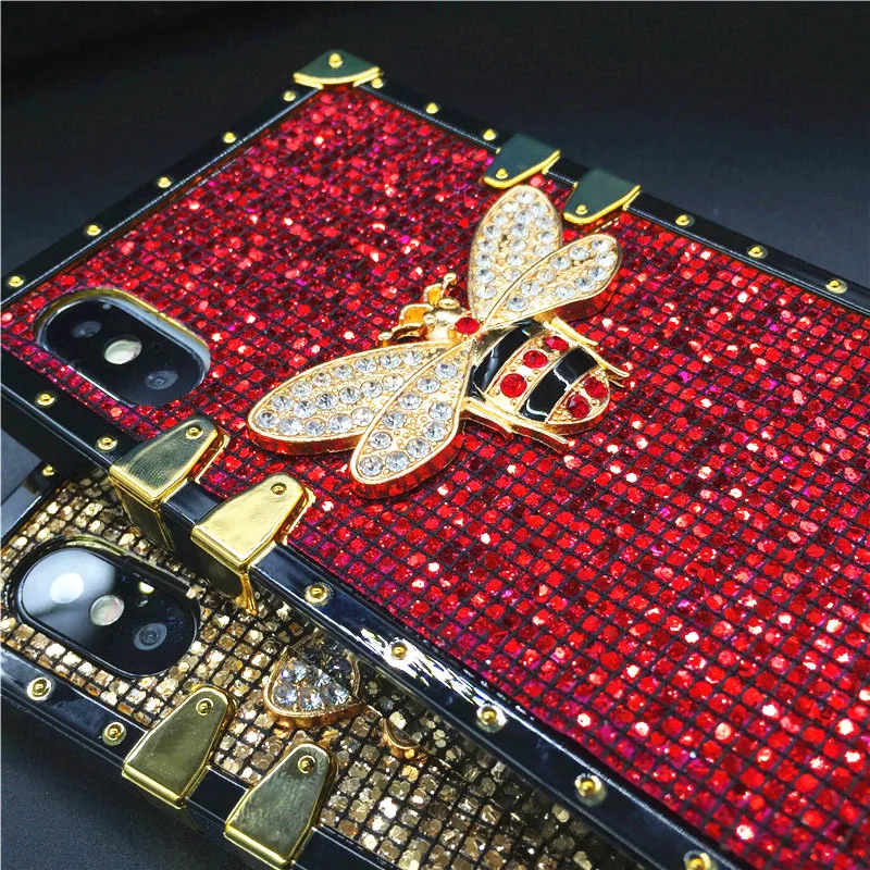 Luxury Bling Gold Bee Cover Glitter Woman Case for Samsung Galaxy A15 A25 A35 A55 A54 A14 A52 A34 A32 A72 A53 A33 A23 A22 A42