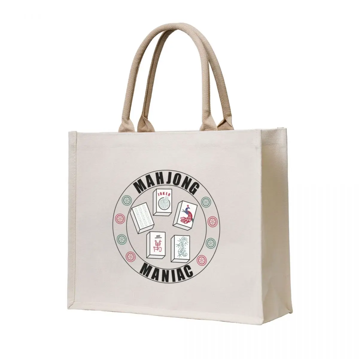 

Mahjong Maniac Design on White Background Tote Bag Women's handbag Gift bags tote bags men Big bag