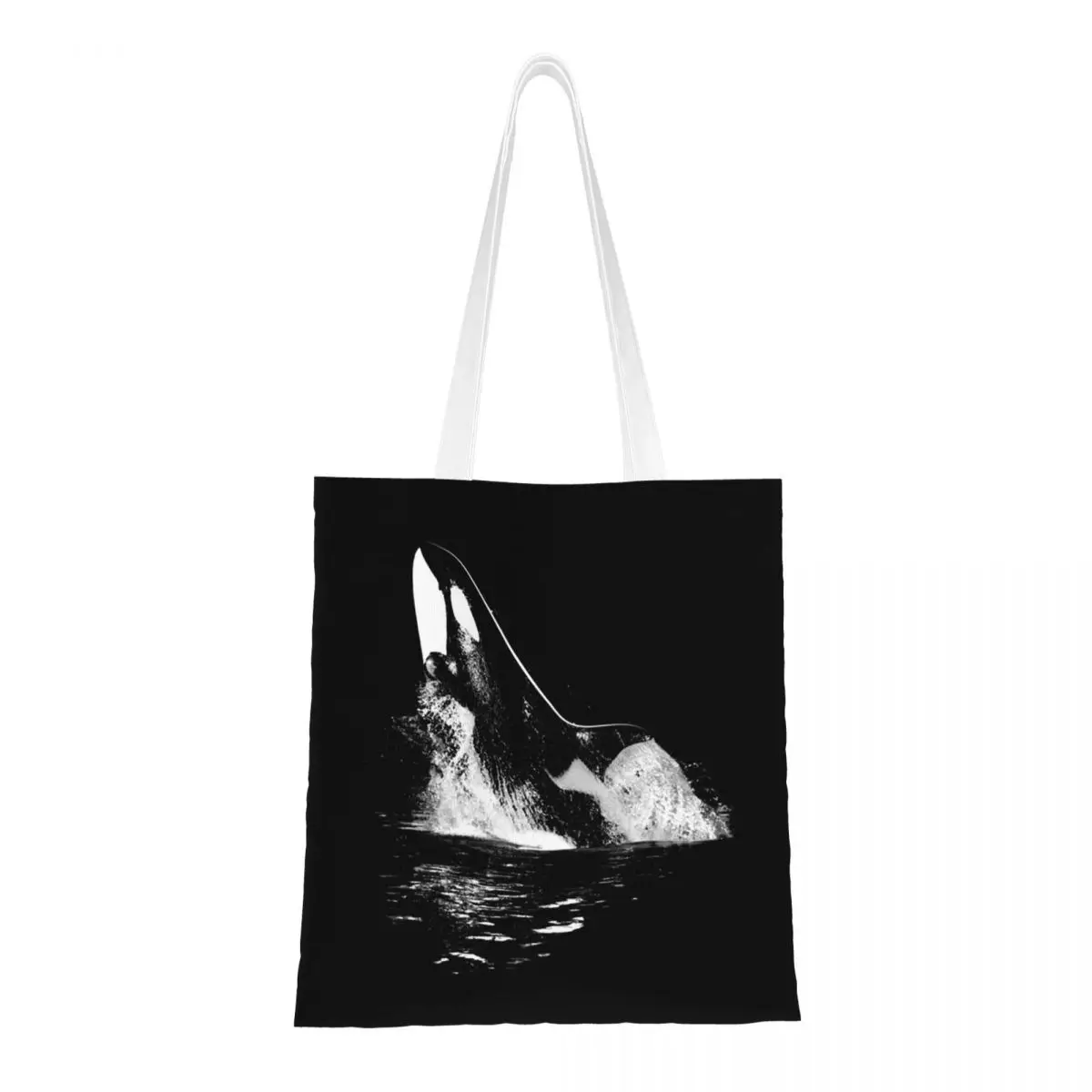 Tas Belanja Orca Aquatic Sea Ocean Killer Whale Tas Kanvas Anak Perempuan Tas Tote Lipat Tas Tangan Travel Bahu Anak Perempuan