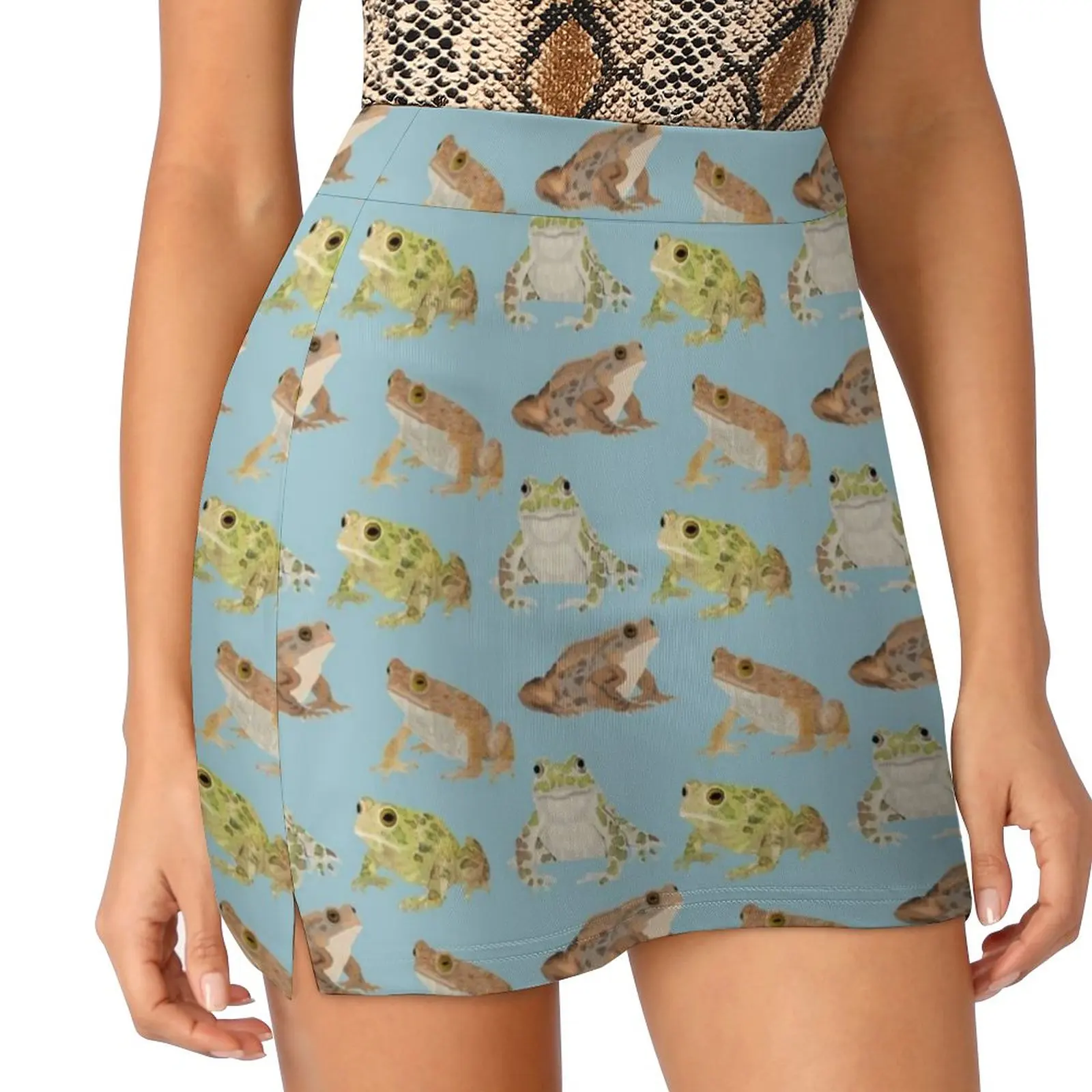 Toads Women's skirt With Hide Pocket Tennis Skirt Golf Skirts Badminton Skirts Running skirts Toad Illustration Toads Frogs