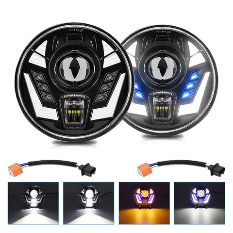 Högkvalitativa 7-tums LED-strålkastare Angel Eyes Wrangler Jeep LED-strålkastare för Harley Hummer Honda OffRoad 4x4 Suzuki Samurai Toyota 6 best sales Suzuki Samurai 4x4 - №3