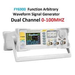 FY6900 0-100MHZ Digital Function Signal Generator Dual Channel Arbitrary Waveform Meter TFT Screen Frequency Count Source AM FM