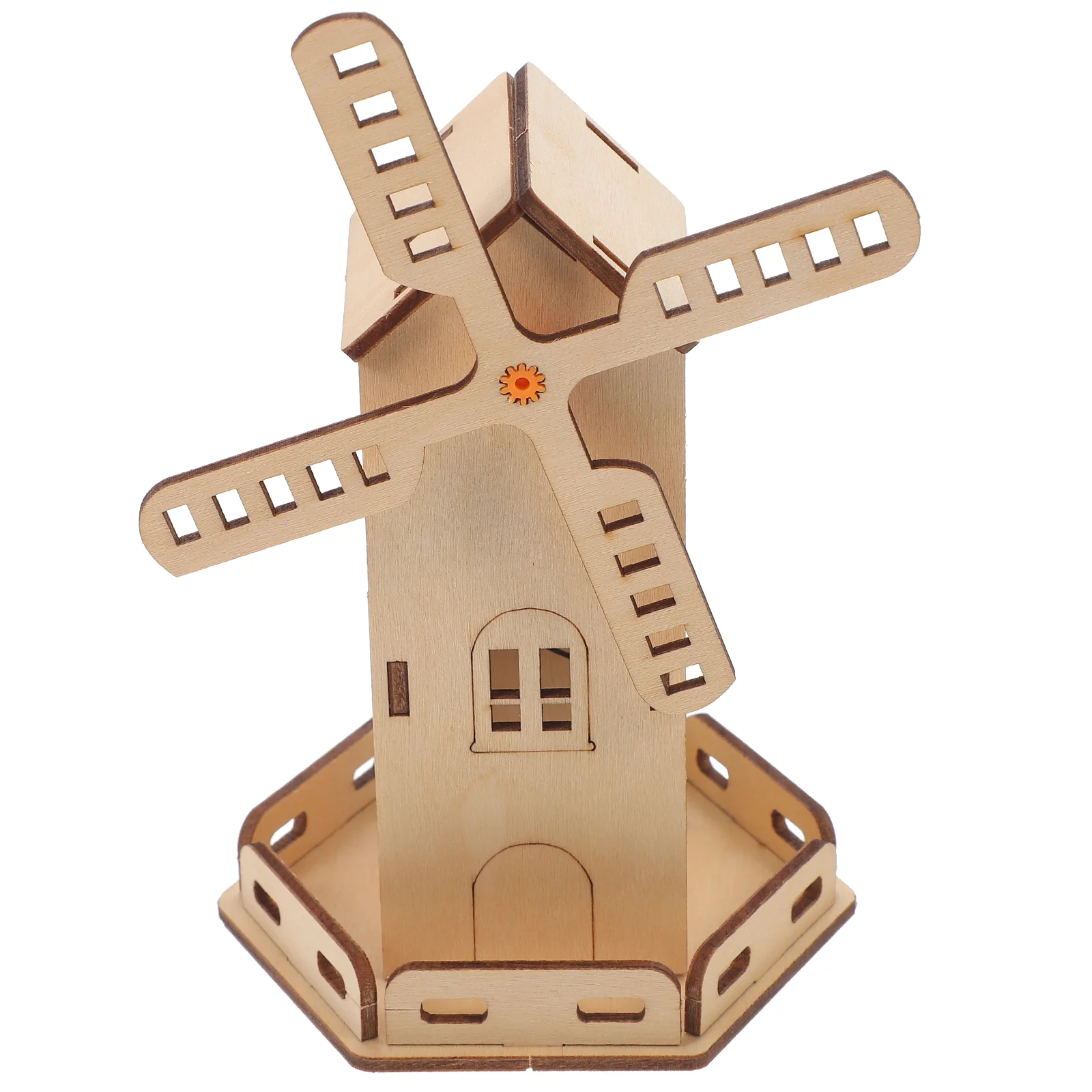 Manual Solar Windmill Assembly Child Pupils Kit Wooden Kids Science Kits