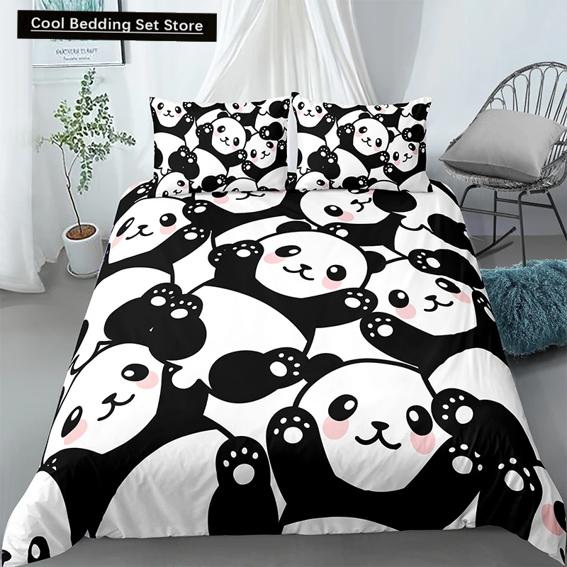 

Panda Printed 2/3pcs Bedding Set Bamboo Duvet Cover for Adult Child Bedclothes and Pillowcases Comforter Covers Bed Sets king