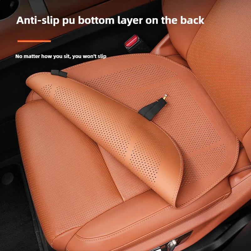 Car Seat Cushion Universal All Season Non-Slip Fits Perfectly One-piece Half-pack Seat Ventilated Perforated Leather Seat Covers