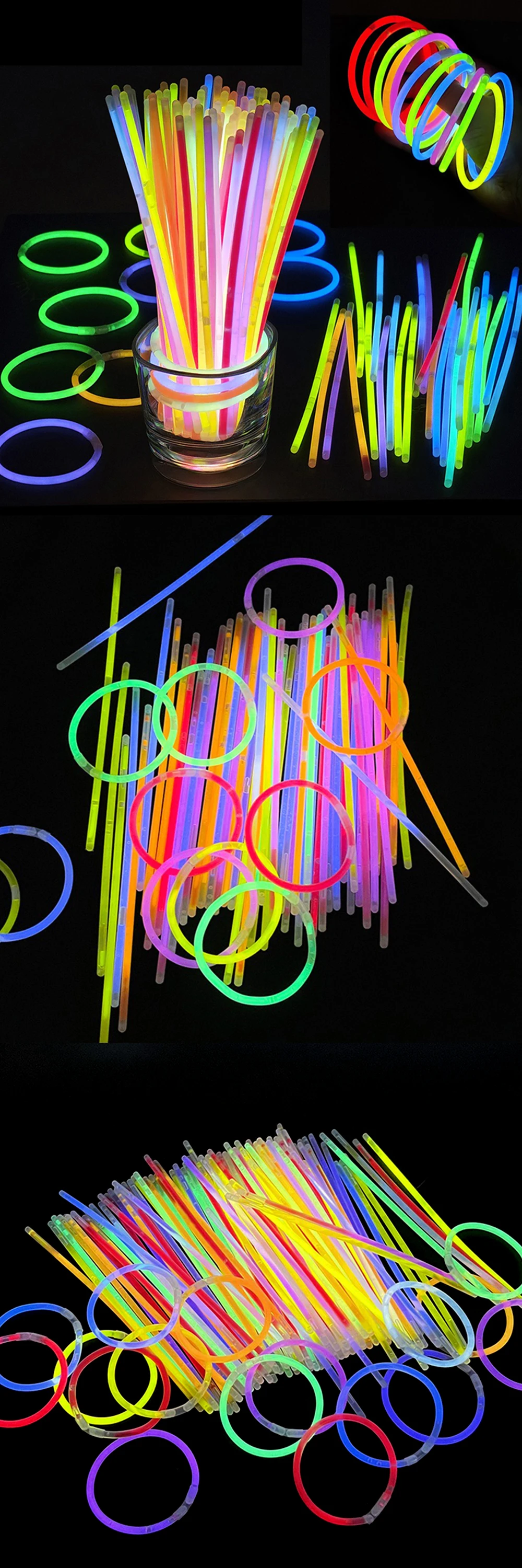 25-100 Teile/paket Party Fluoreszenz Glow Sticks DIY Armband Halskette Glowing in The Dark Stick Geburtstag Festival Party Versorgung ZYF – Detail 2