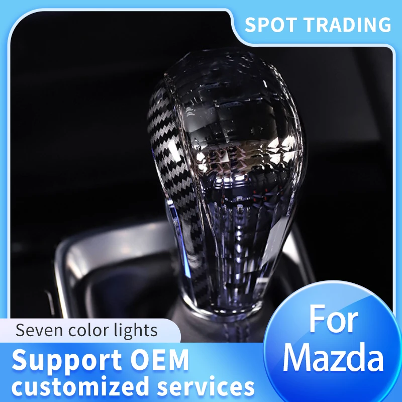 Crystal Gear Shift Knob For Mazda 2 3 Atenza Axela CX-5 CX-40 CX-30 CX-8 Car Modified Gearbox Shifter Handle With LED Light