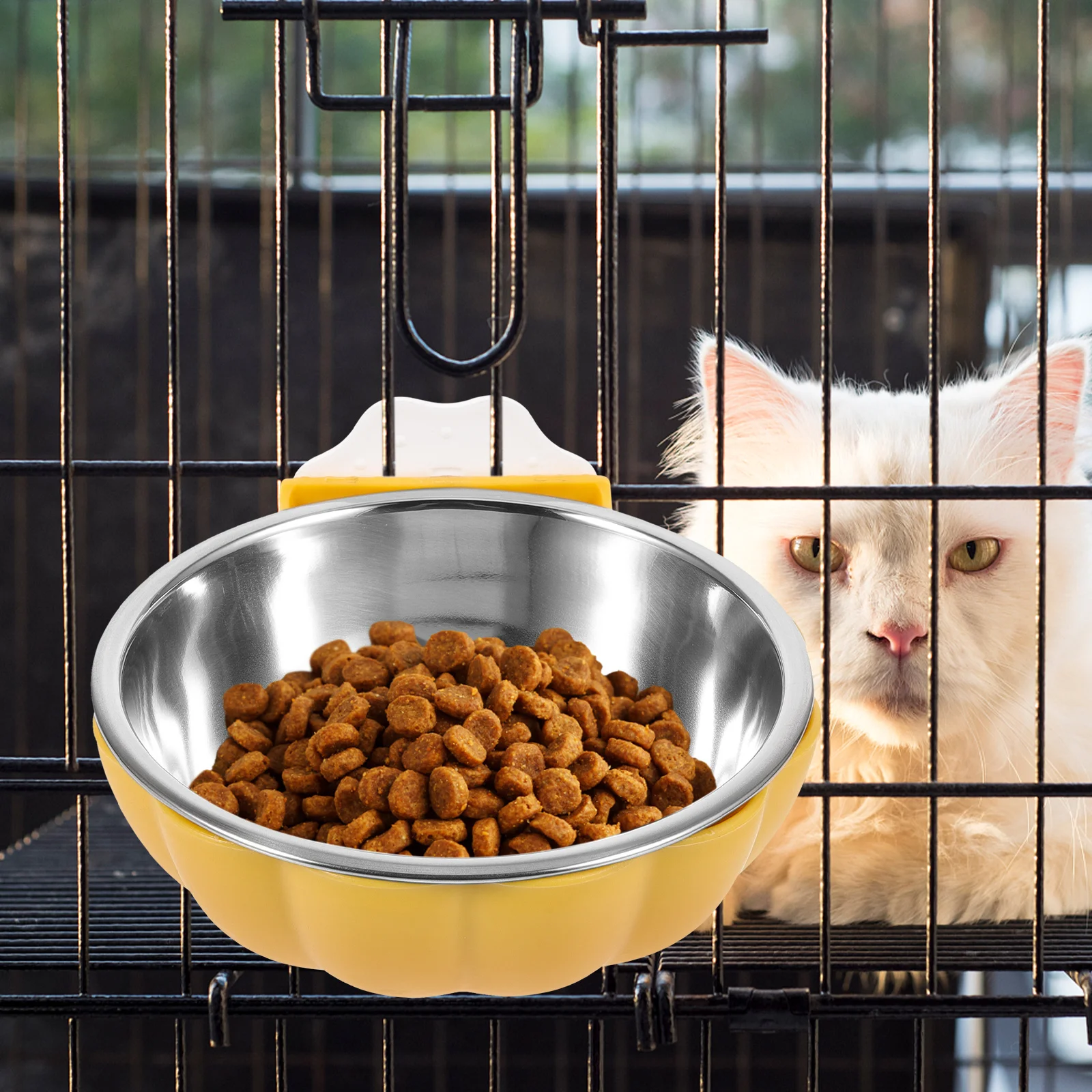 Hanging Pet Bowl Anti Tipping Adjustable Stainless Steel Pet Bowl, Perfect Hanging Feeder for Providing Food and Water for Dogs