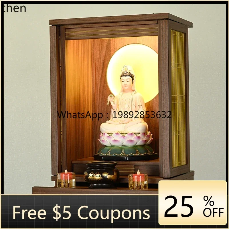 

9Flip Door with Door Modern Simple Home Wall-Mounted Economical Offering Table for Worshiping Guanyin and God of Wealth Altar