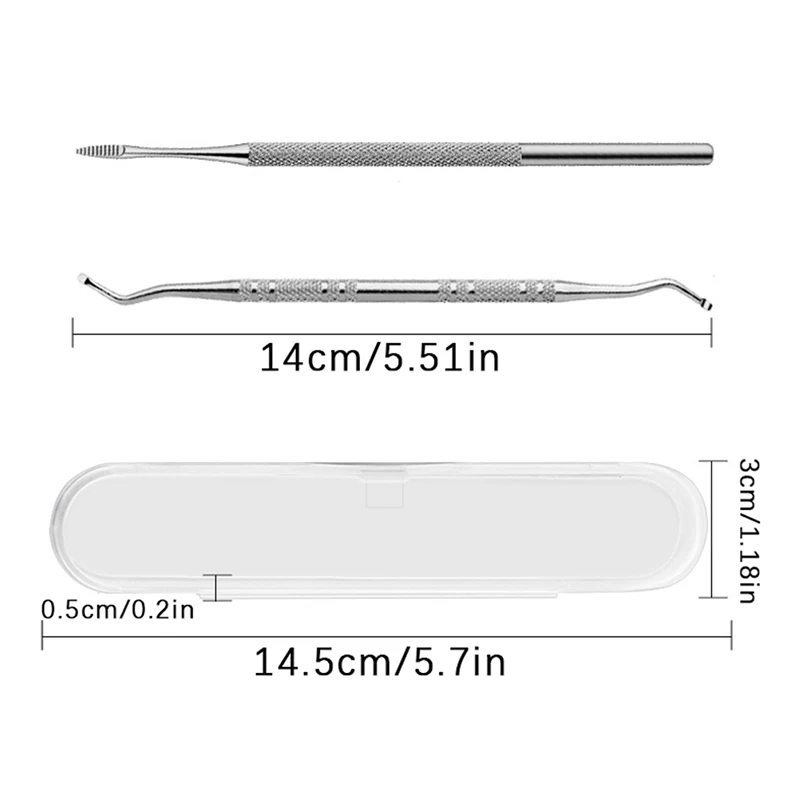 2ชิ้นตะของอนสองด้านแบบคุดตะไบสำหรับยกนิ้วเท้าเครื่องมือดูแลเท้าทำเล็บมือเล็บเท้าเล็บเท้า