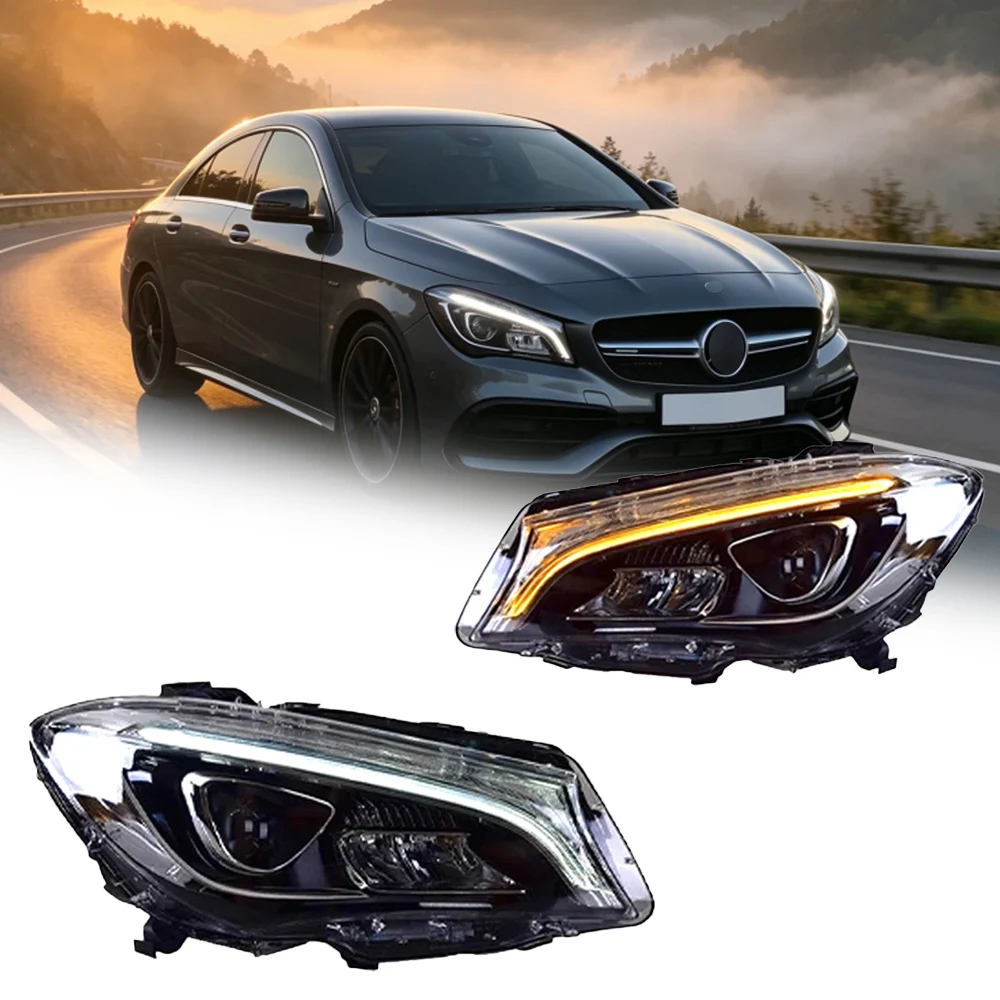 Car Headlights For Benz CLA W117 2014-2018 LED Car Lamps Daytime Running Lights Dynamic Turn Signals Car Accessories
