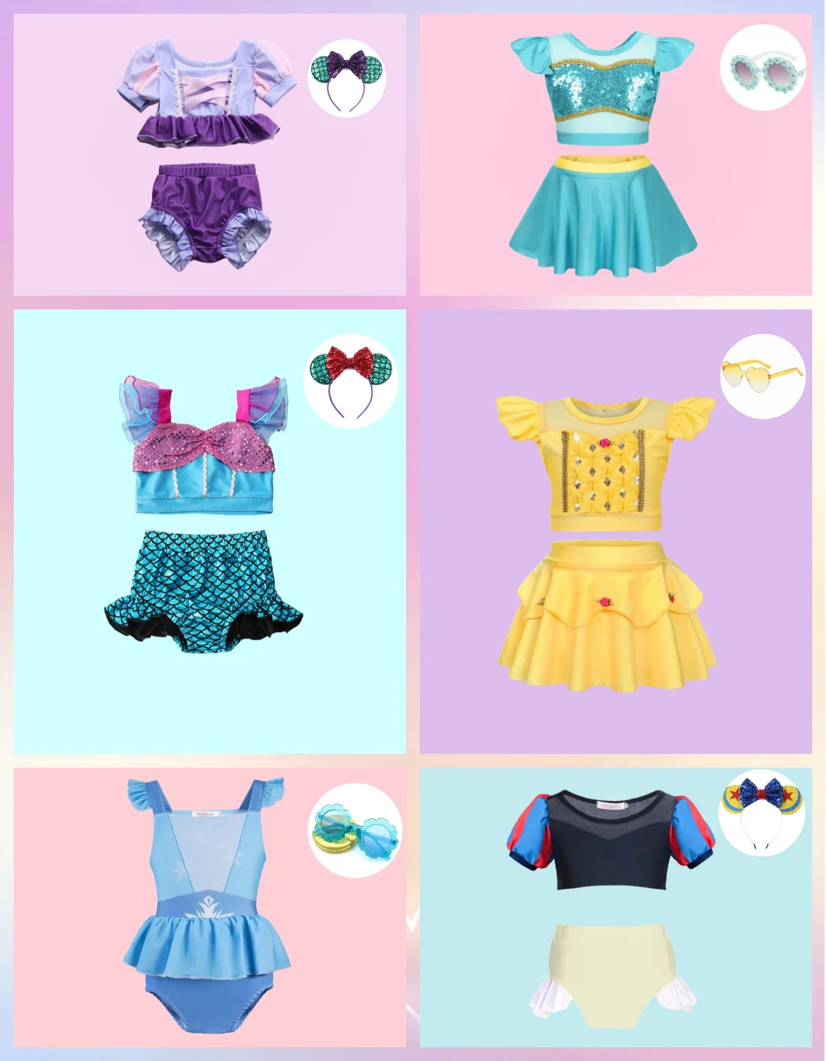 2025 traje de baño de princesa de verano para niñas, traje de baño de 2 uds., traje de baño de sirena Elsa, Bikini para niños, ropa de playa