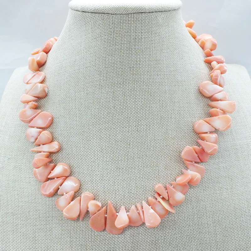 The last one  natural pink coral necklace 18inches