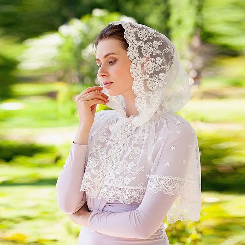 Écharpe de sauna en dentelle pour la mariée, écharpe de prière d'église, cape Everak, maille décorative, nouveau