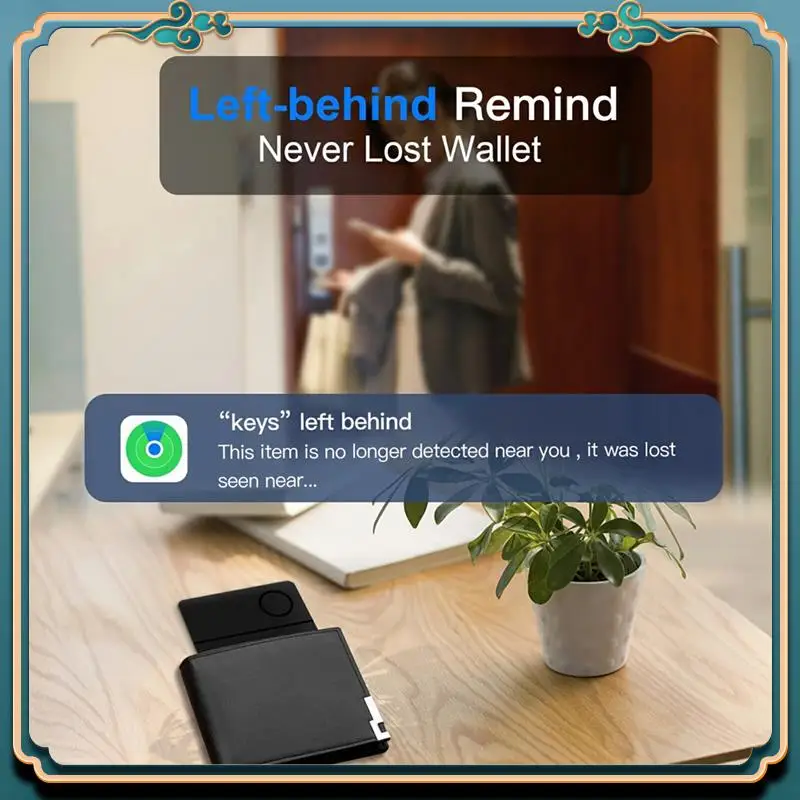 Latest Wireless Rechargerable Smart Card Tracker Work With  Find My App Back Cover Icard Tag For Airtag ID Card Finder