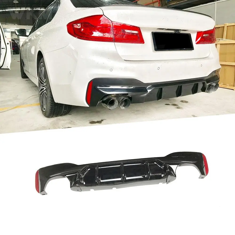 

ABS Black Rear Bumper Lip Diffuser for BMW 5 Series G30 G31 G38 M-TECH M Sport 2017 2018 Bumper exhaust Guard Spoiler