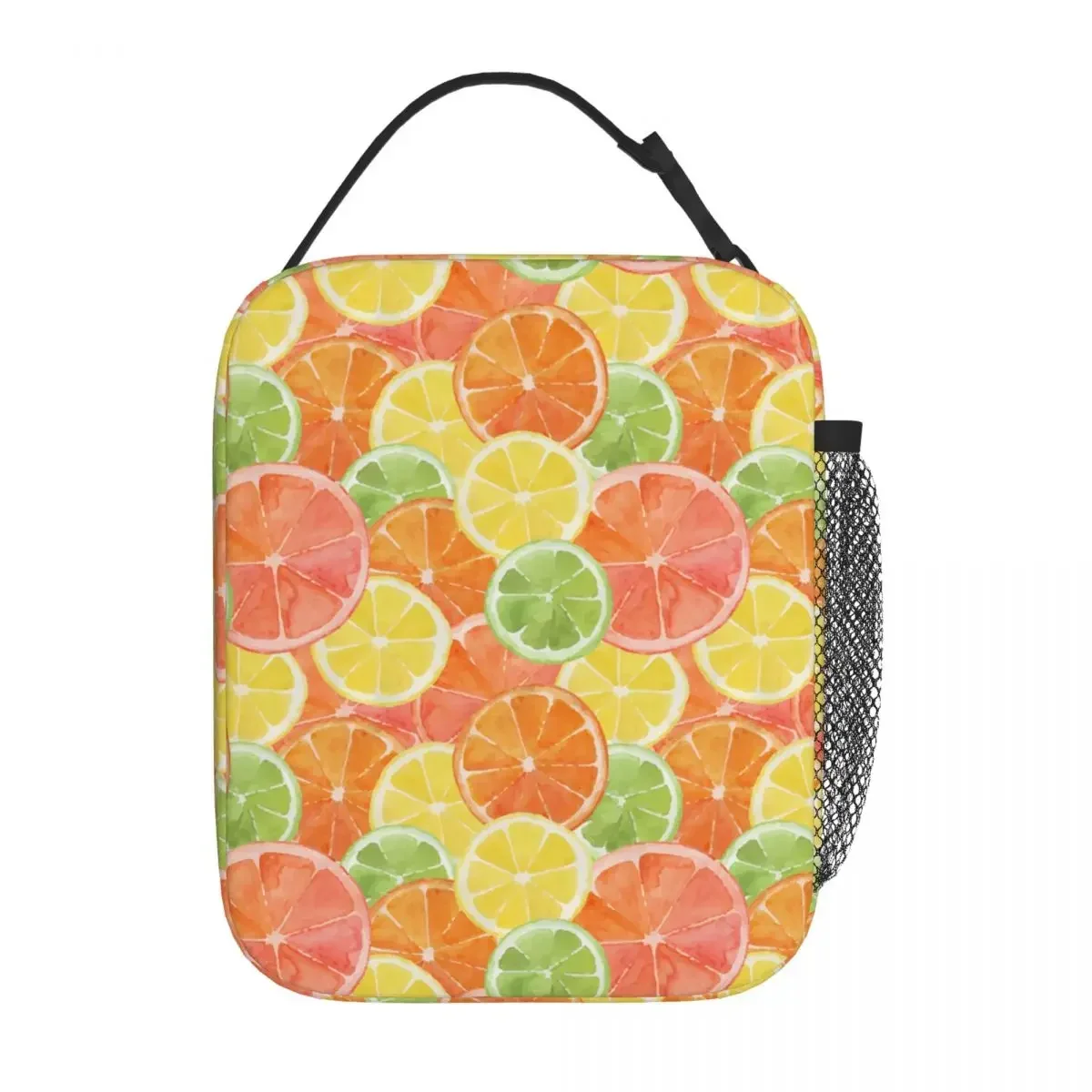 Watercolor Orange Lemon Grapefruit Insulated Lunch Bag Storage Food Box Portable Cooler Thermal Bento Box School