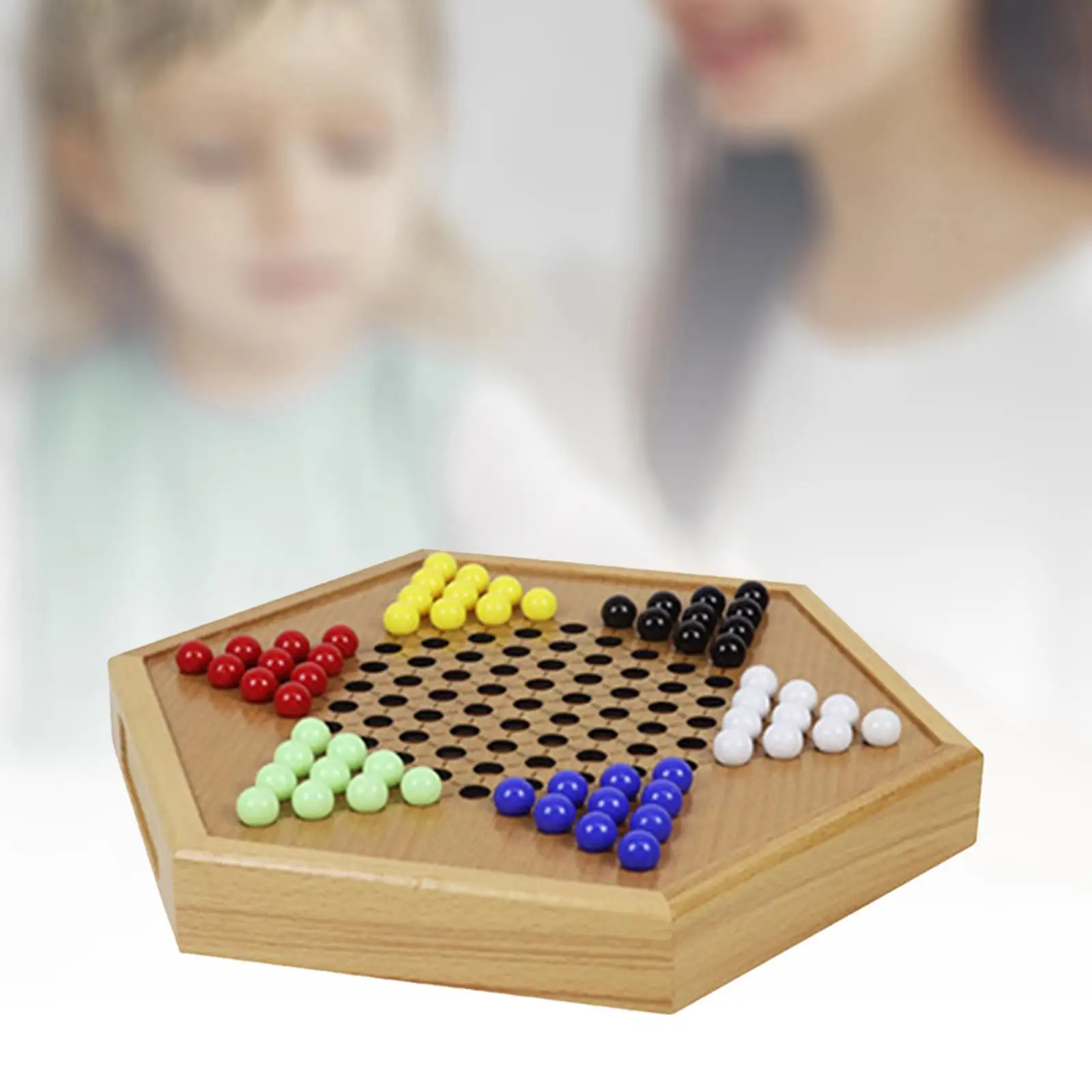 Chinese Checkers Set with 60 Marbles for 6+ Years Old Parties Family Handmade 12 Inches Multiplayer Children Gifts Board Games