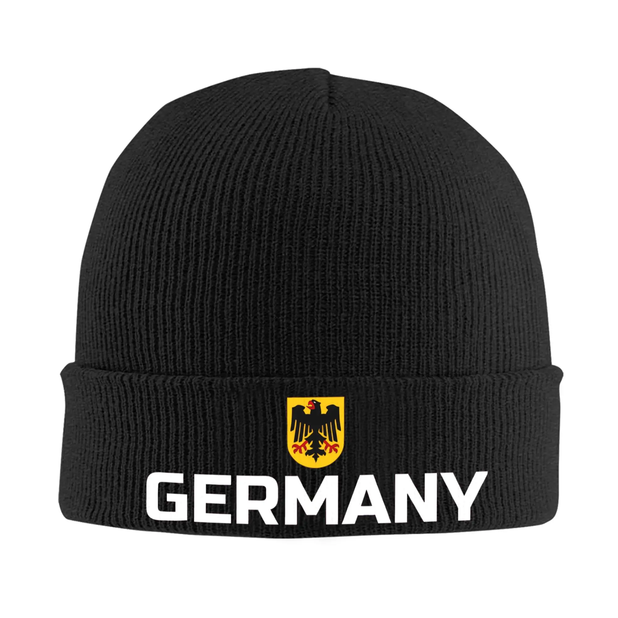 

Вязаная шапка с флагом Германии, модные шапки унисекс для взрослых, шапки-бини в стиле K-pop, осенние теплые мягкие шапки с принтом