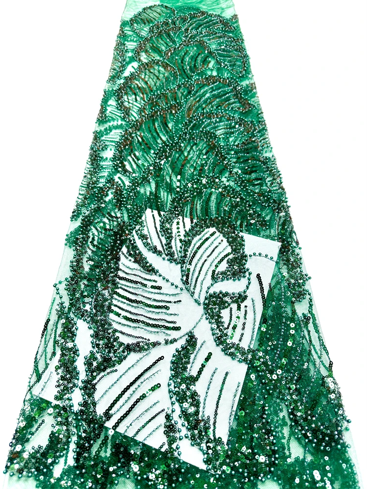 

Элитное африканское кружево из ткани, 5 ярдов, с вышивкой, высококачественное, 2026, с тяжелыми пайетками, французское бисерное кружево для шитья