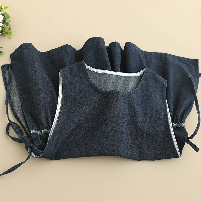 Japanese Sweet Mori Girl Ruffles Side Lace Up Denim Vest Tank Tops Women Spring Summer O-Neck Sleeveless Pullover Vest Outwear