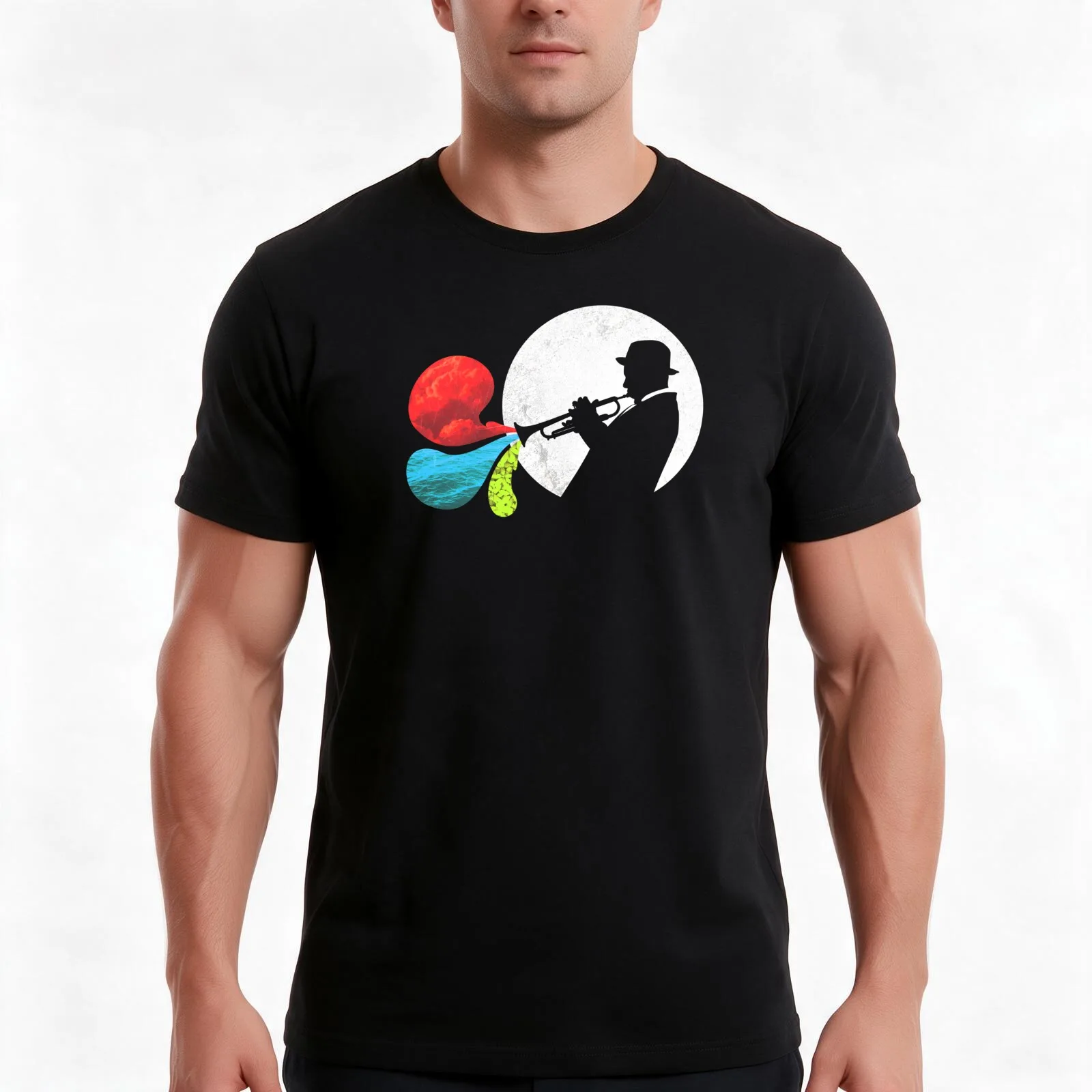 Birth of Jazz T-Shirt, Summer Casual Cotton Tee, Oversized Streetwear Tops, Vintage Graphic Print, Loose Fit Short Sleeve