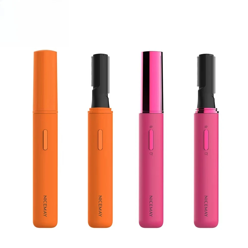 Ladies Electric Facial Hair Remover and Eyebrow Trimmer with Single Blade LED Light, IPX6 Waterproof
