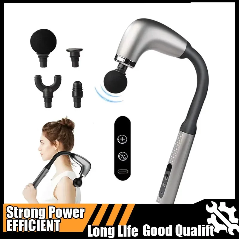 

Пистолет для фасции с удлиненной ручкой и локтями для самопомощного массажа, инструмент для релаксации мышц верхней и нижней части спины и массажа