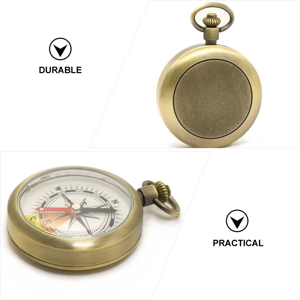 

1Pcs Compact Pocket Watch Compass Portable Outdoor Camping Hiking Navigation Tool Vintage Compass Camping Tool