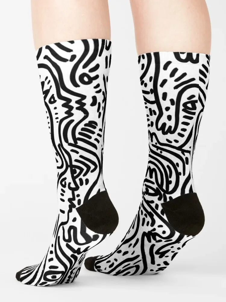 Street Art GraffitiBlack and White People Socks colored sheer luxury compression Girl'S Socks Men's