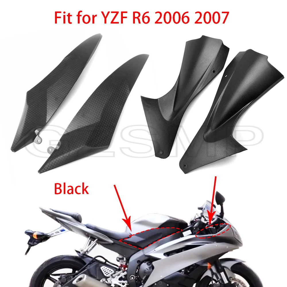 

Fit for Yamaha YZF R6 2006 2007 Motorcycle Black Left & Right Air Duct Cover Gas Tank Side Cover Panel Cowl Fairing